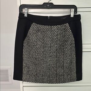 J. Crew 100% Wool Black and White Mini Skirt for Work